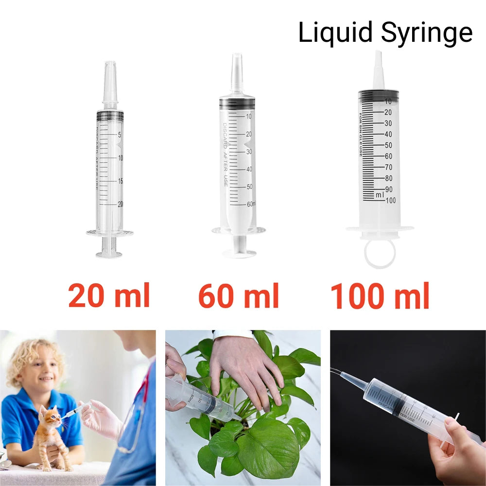 Multi-Functional Durable Large Capacity Plastic Syringes With 1M Hose 20ml-550ml 100ml For Pet Feeding Oil Pump Measurement Tool