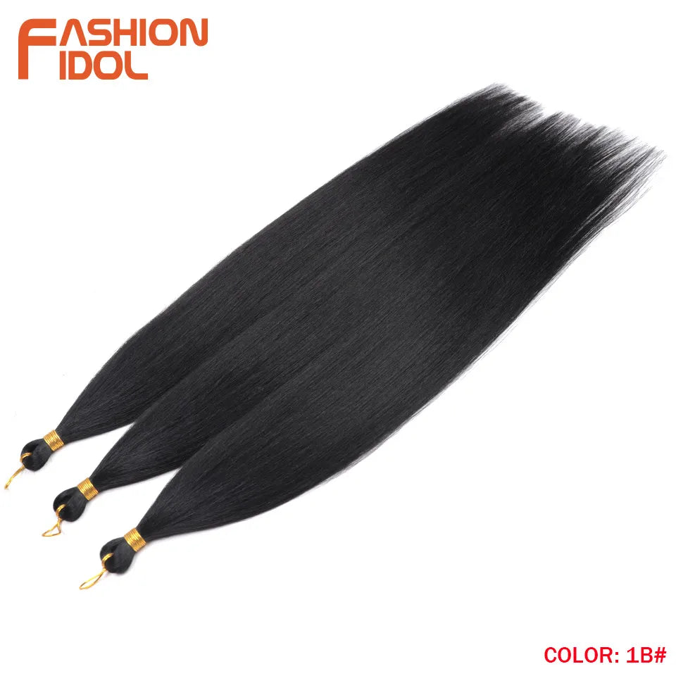 28" 3PCS 300g Ariel Straight Pony Hair Bundles Crochet Braids Hair Synthetic Braiding Hair Ombre Blonde Crochet Hair Extensions
