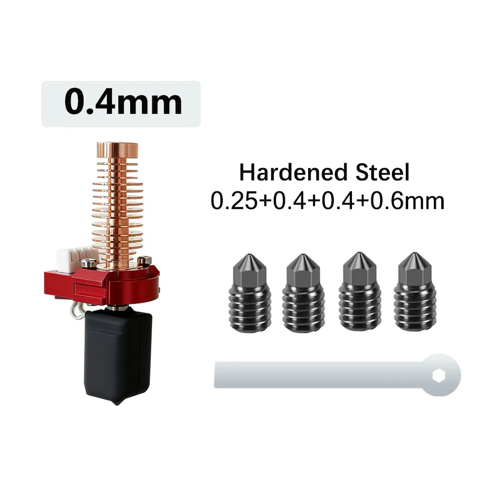 For Flashforge Adventurer 5m Nozzle Hardened Steel 0.25 0.4 0.6 0.8 More Wear Resistance Upgrade Ad5m Hotend Heat Up Faster