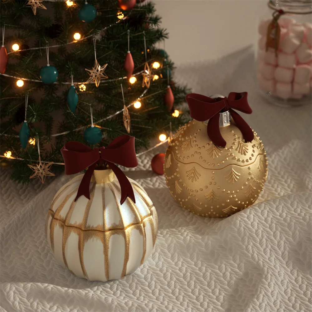 Twinkle Bauble Candle Jar Concrete Jesmonite Silicone Mold 4 oz Candle Refill Mold Christmas Home Decoration
