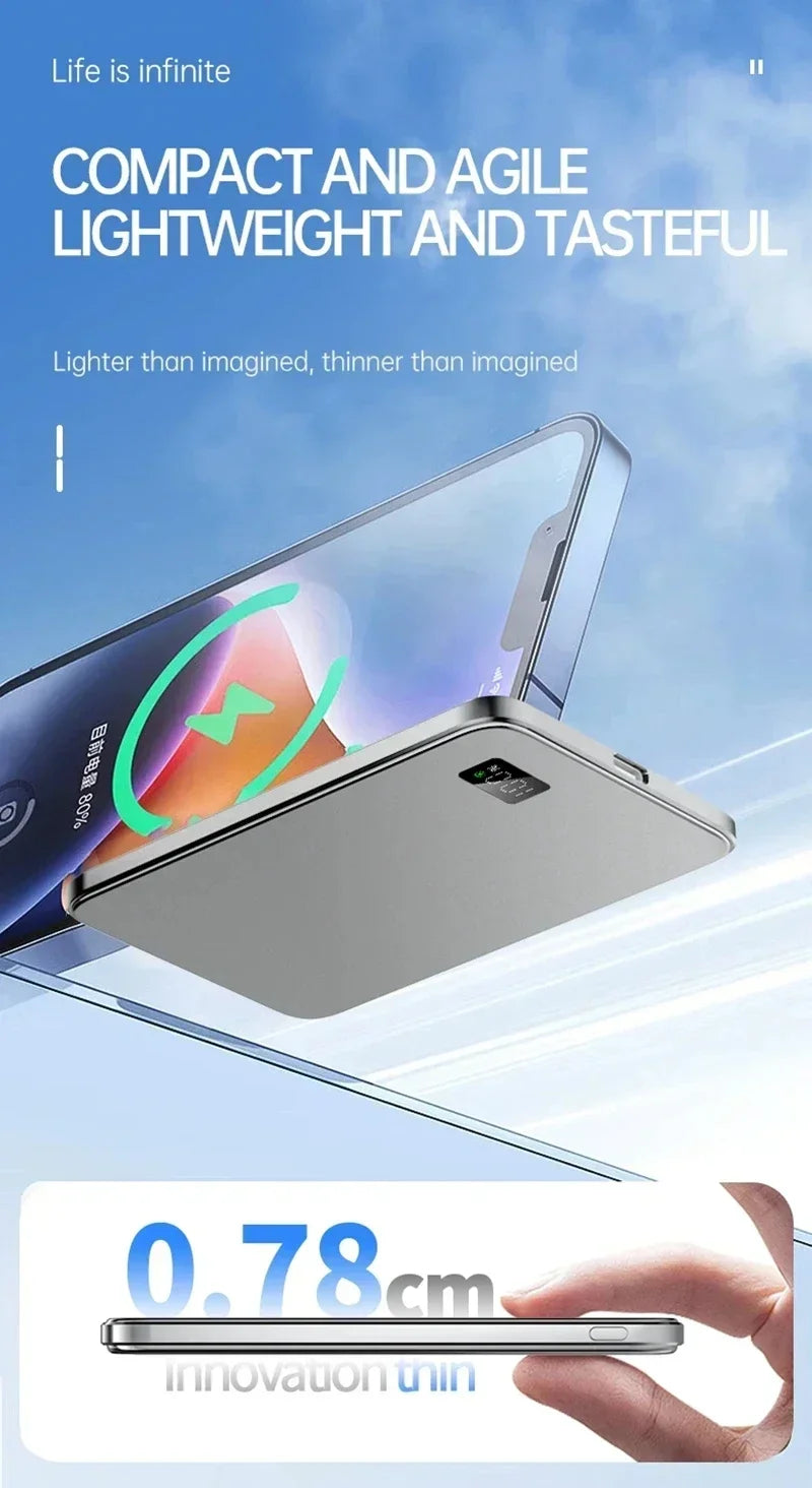 500000mAh Wireless Power Bank Portable Ultra-thin CCC Certified Magnetic Super Fast Charging Electronic Display For MagSafe 2026
