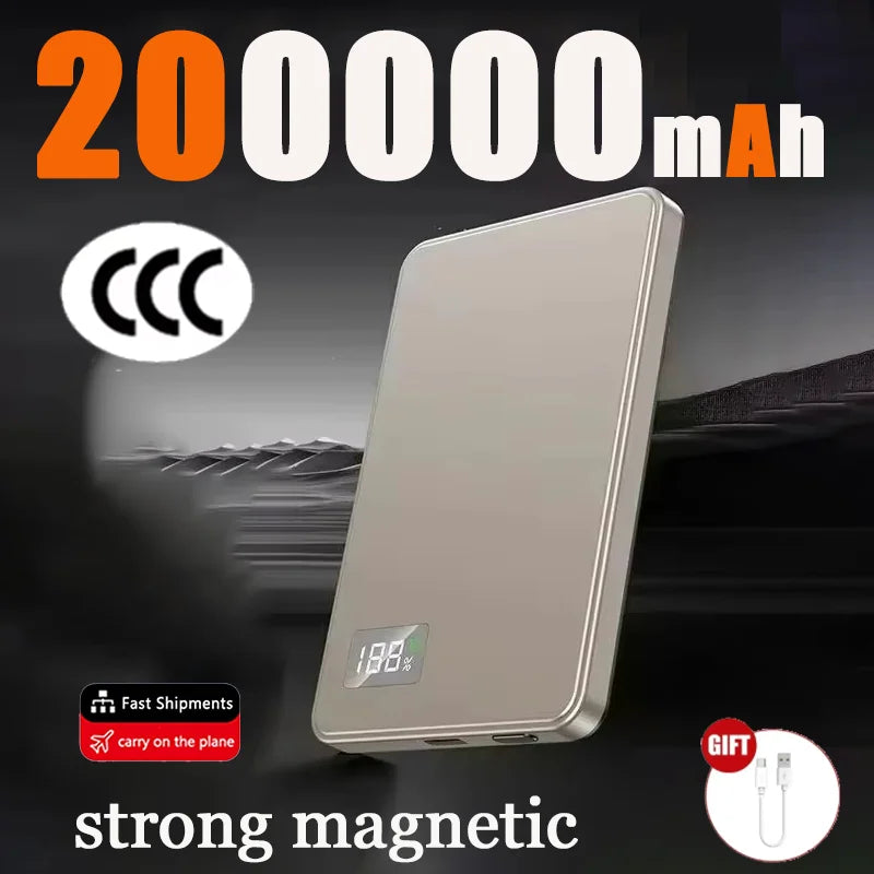 500000mAh Wireless Power Bank Portable Ultra-thin CCC Certified Magnetic Super Fast Charging Electronic Display For MagSafe 2026