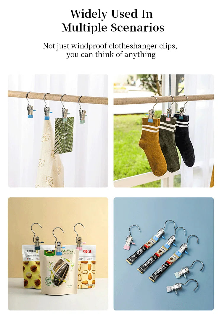 5 Pcs Portable Metal Hook Clip Multifunctional Clothespins Hat Storage Organizer Clip Boot Shoe Pant Wardrobe Cap Organizer