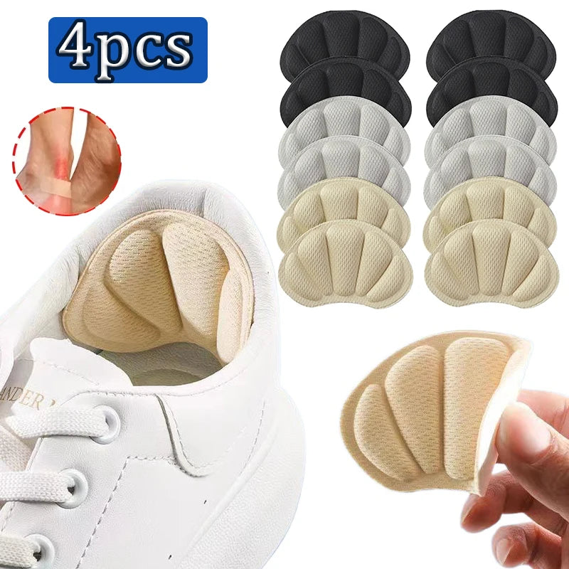 4pcs Heel Insoles Patch Anti-Pain Cushion Pads Thickened Heels Stickers Foot Care Protector Sneaker Shoes Adhesive Back Sticker