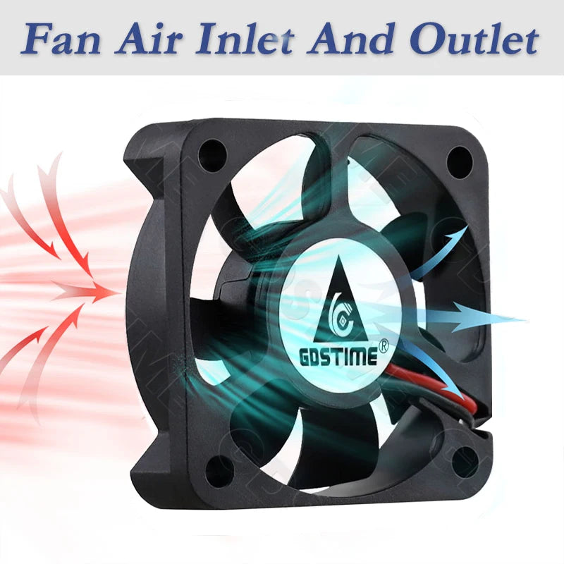 2Pcs Gdstime DC 24V 12V 5V 40mm x 40mm x 10mm 2-Pin Ball Bearing Computer PC Case Cooling Fan 4010