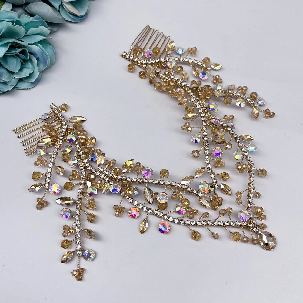 DZ215 Bling Indian Pendant Forehead Chain Jewelry Tiara Headpiece Bridal Headdress Crystal Wedding Headwear Accessories Gift