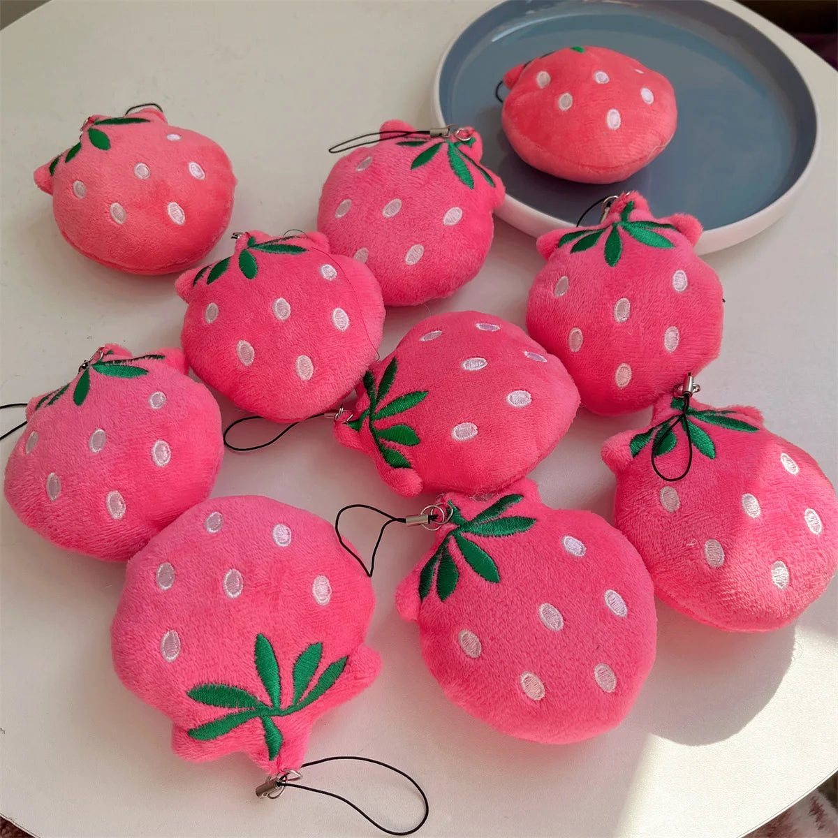 1-10pcs Cartoon Plush Banana Keychain on Backpack Hairy Kawaii Banana Pendant for Women Men Kid Toy Doll Key Chain Bag Car