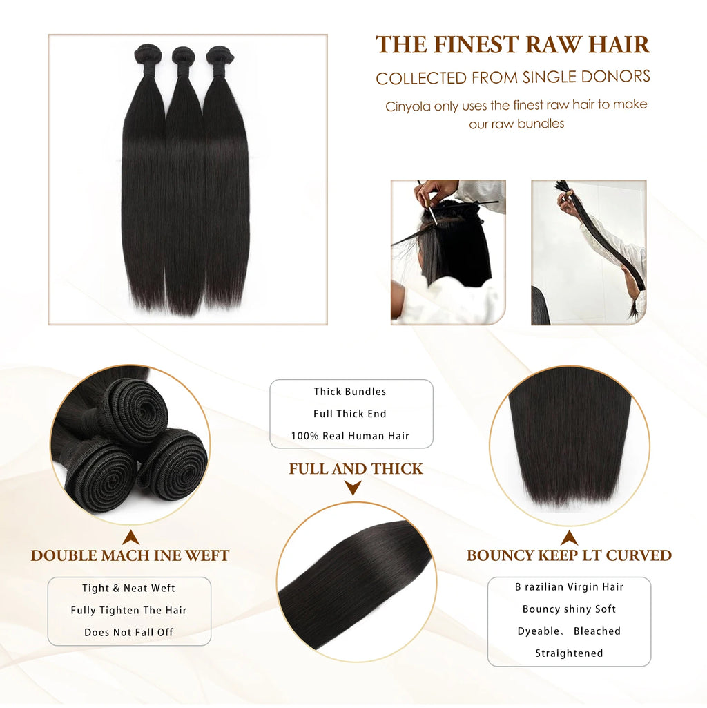 12A Bone Straight  Real Human Hair Bundles 30 40 Inch Raw Hair 4 5 Bundles Brazilian Hair Deals Weave Extensions For Black Women