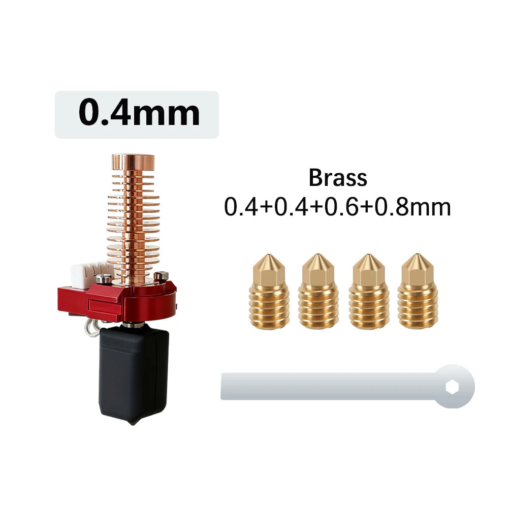 For Flashforge Adventurer 5m Nozzle Hardened Steel 0.25 0.4 0.6 0.8 More Wear Resistance Upgrade Ad5m Hotend Heat Up Faster