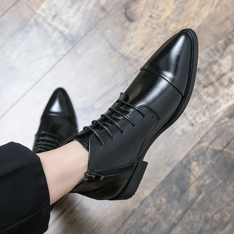 Luxury Designer Men's 38~48 Genuine Leather Italian Brand Dress Shoes Men Fashion Chelsea Casual Boots Retro Ankle Boot Footwear