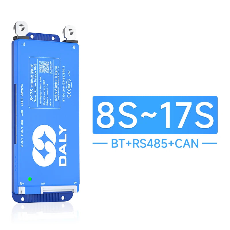 DALY BMS Smart WIFI BMS 4S 12V 8S 24V 16S 48V 80A 100A 1A Active Balancer Built In Bluetooth RS485 CANBUS for Lifepo4 Li-ion LTO