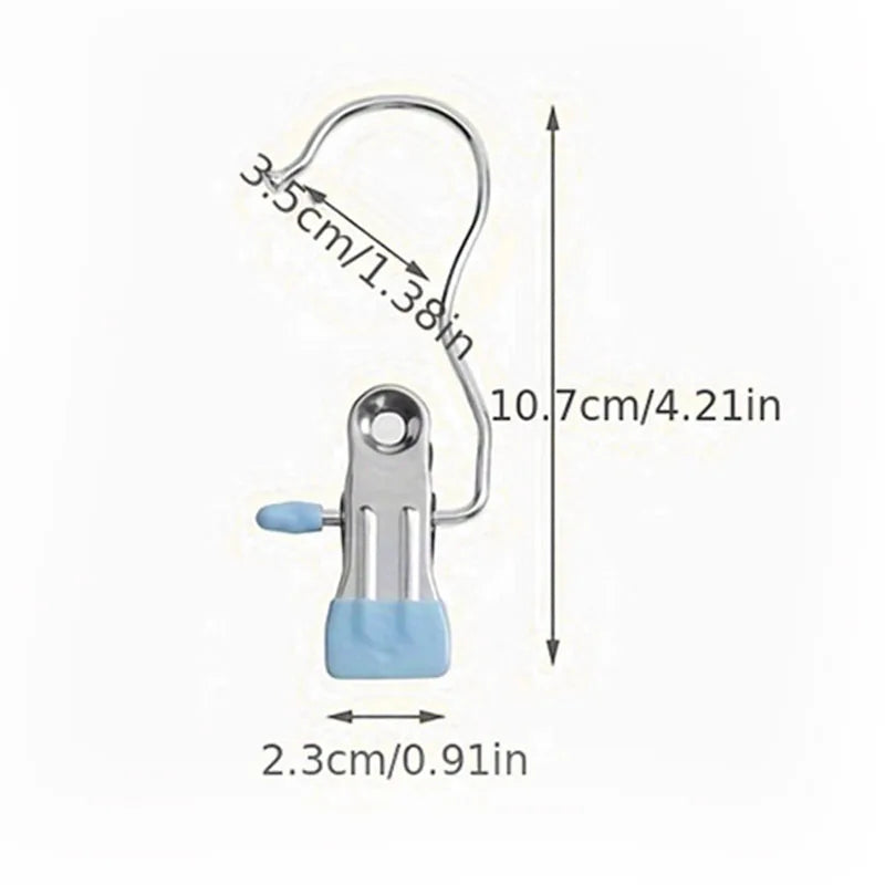 5 Pcs Portable Metal Hook Clip Multifunctional Clothespins Hat Storage Organizer Clip Boot Shoe Pant Wardrobe Cap Organizer