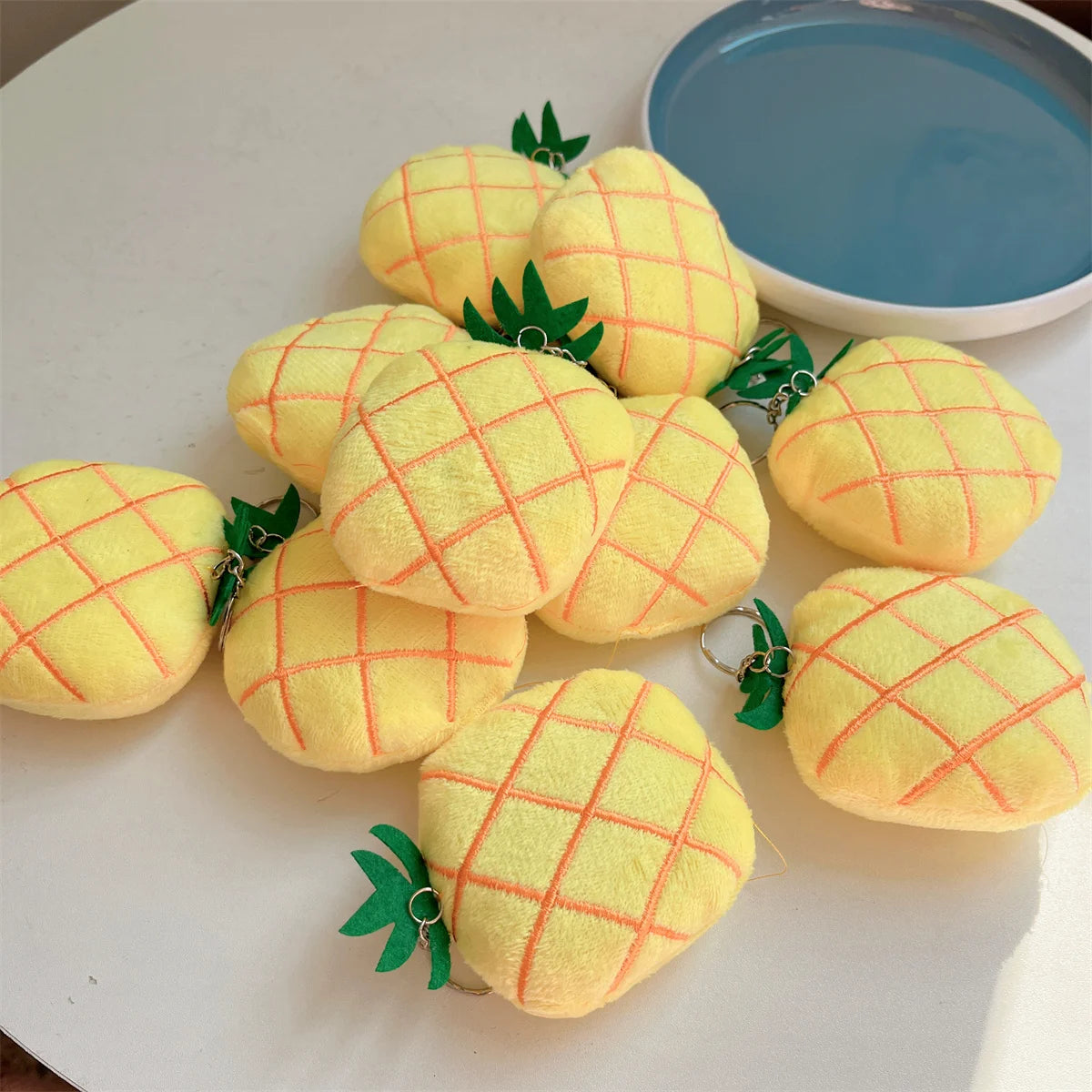 1-10pcs Cartoon Plush Banana Keychain on Backpack Hairy Kawaii Banana Pendant for Women Men Kid Toy Doll Key Chain Bag Car