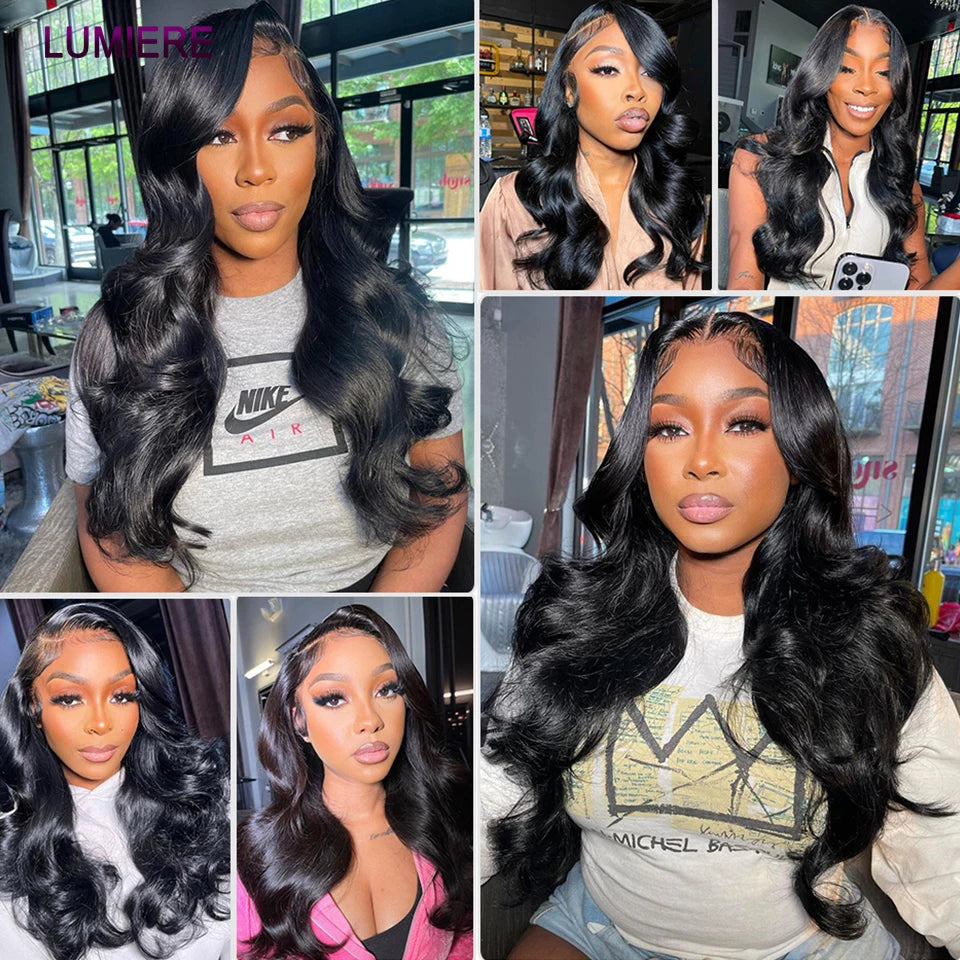 8-30" Body Wave Human Hair Bundles with Closure Frontal HD Transparent Lace Peruvian 100% Raw Virgin Human Hair Weave Extension