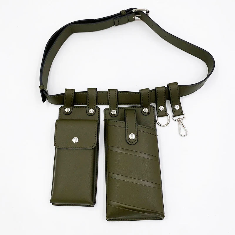 2 Pcs Women Waist Bag Hip Hop Leather Belt Bags Tactical Crossbody Chest Bag Female Fanny Pack Small Designer Luxury Hip Pocket