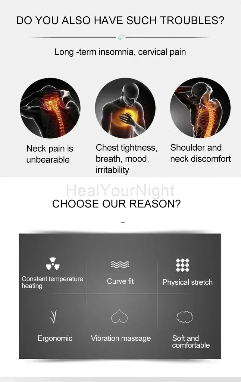 Waist Pillow Sleeping Back Protection Pad Electric Massage Lying Flat Waist Relief Waist Support Heating Vibrating Back Massager