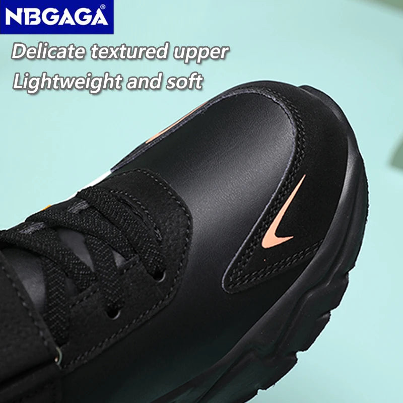 New Sport Sneaker Kids Boys Casual Shoes for 5-16Years Old Children Leather Non-Slip Fashion Tenis Shoes Soft Soled Black Shoe