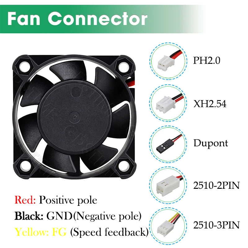 2Pcs Gdstime DC 24V 12V 5V 40mm x 40mm x 10mm 2-Pin Ball Bearing Computer PC Case Cooling Fan 4010