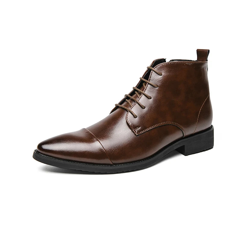 Luxury Designer Men's 38~48 Genuine Leather Italian Brand Dress Shoes Men Fashion Chelsea Casual Boots Retro Ankle Boot Footwear
