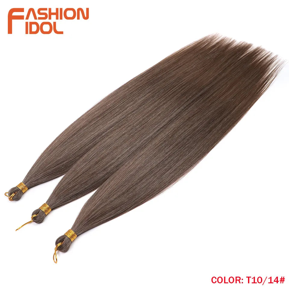 28" 3PCS 300g Ariel Straight Pony Hair Bundles Crochet Braids Hair Synthetic Braiding Hair Ombre Blonde Crochet Hair Extensions