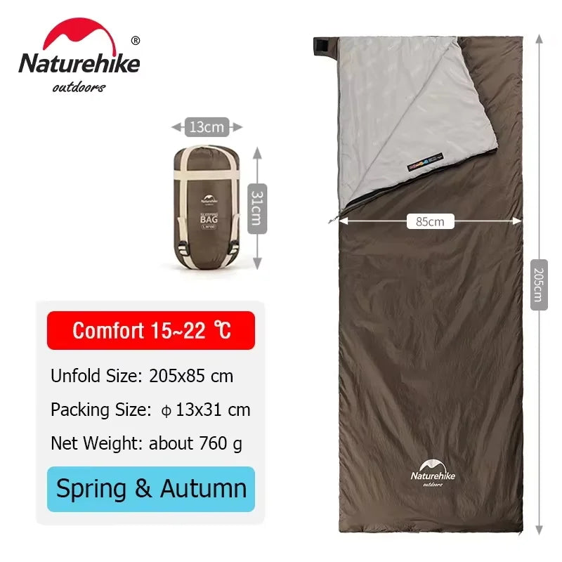 Naturehike lw180 Sleeping Bag Ultralight Cotton Sleeping Bag Spring Summer Sleeping Bag Outdoor Hiking Camping Sleeping Bag