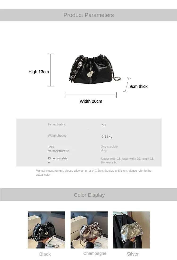 Women 2025 Y2K Millennium Bag  New High Sense Shoulder Bags Summer Chain Bag Fashion Bucket Bag Messenger Bags Purses Handbags