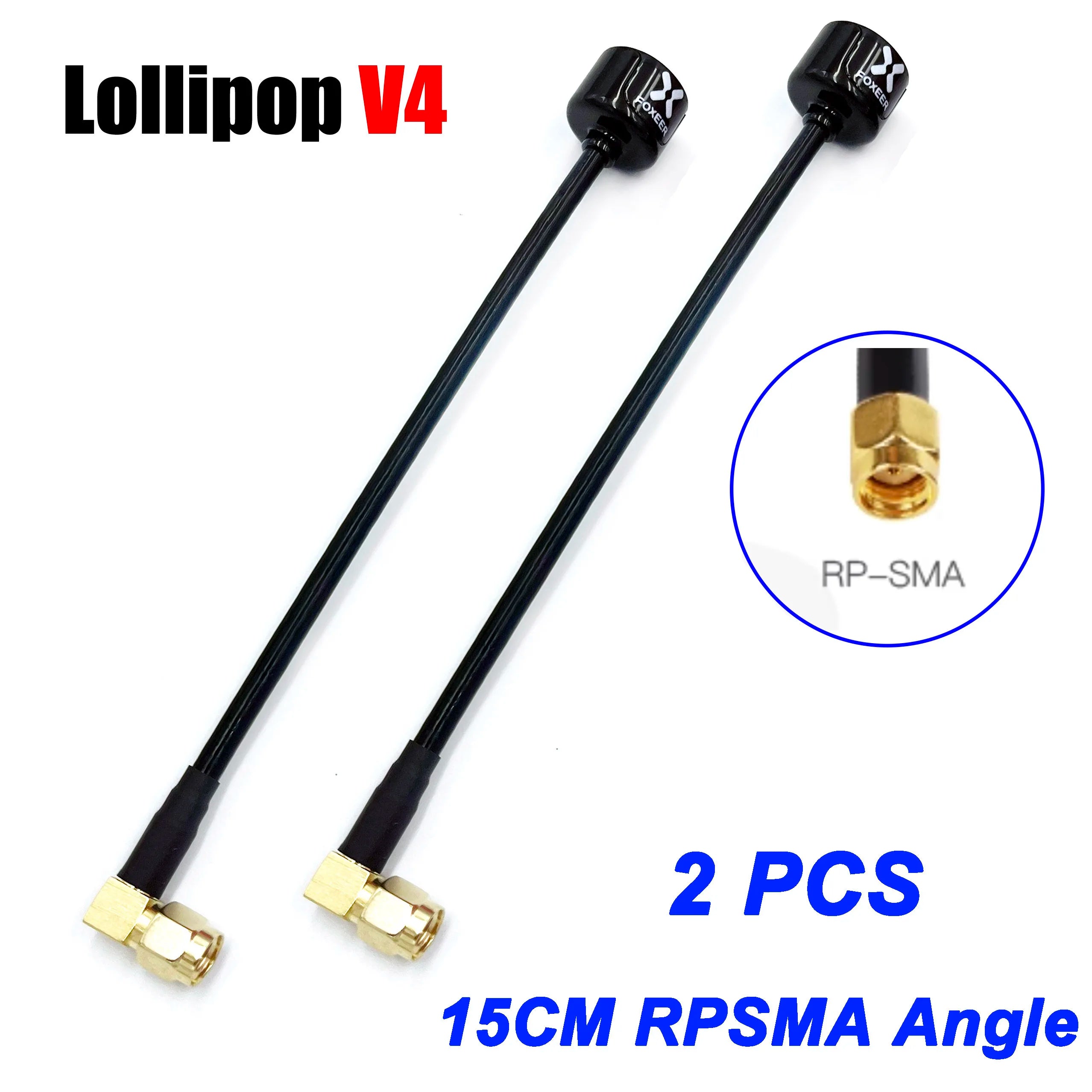 Foxeer Antenna Lollipop 4 V4 FPV Antenna 5.8G 2.6Dbi Stubby RHCP SMA RPSMA UFL Straight/Angle MMCX 7.2g For FPV RC Racing Drone