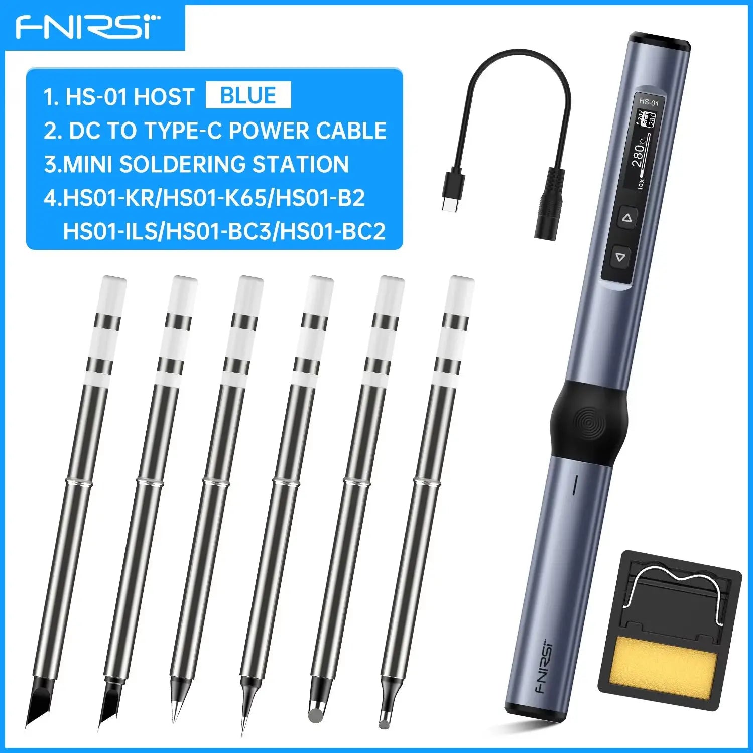 HS-01 Smart Soldering Iron PD 65W Adjustable Constant Temperature Fast Heating Portable