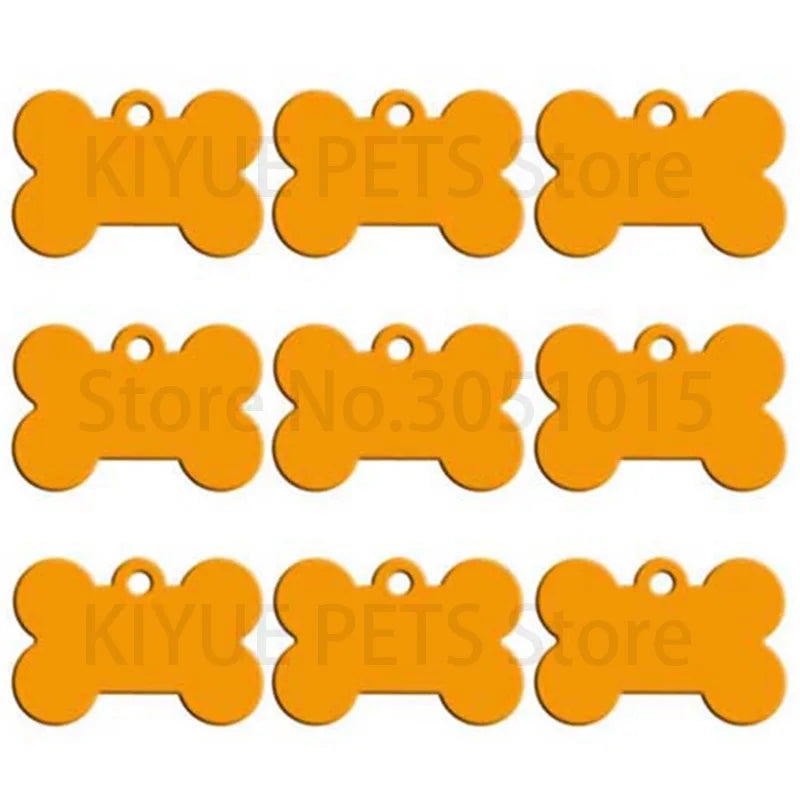 Wholesale 20pcs Bone Double Sides Personalized Dog ID Tags Aluminum Customized Cat Puppy Name Phone No.  Tags Plate Keyrings