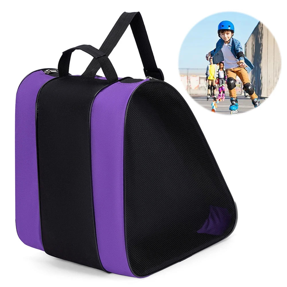 Portable Roller Skates Bag Ice Skating Bag Large Capacity Breathable Kids Inline Skates Bag Ski Snow Boots Bag Skating Shoes Bag