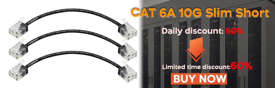 COMNEN Cat7 0.1m Ethernet Patch Cable rj45 4.0mm SSTP LAN CAT6 CAT6A internet Cable for ps5 Patch to Switch Router Ethernet