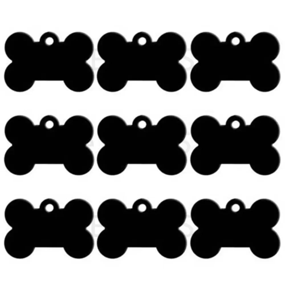 Wholesale 20pcs Bone Double Sides Personalized Dog ID Tags Aluminum Customized Cat Puppy Name Phone No.  Tags Plate Keyrings