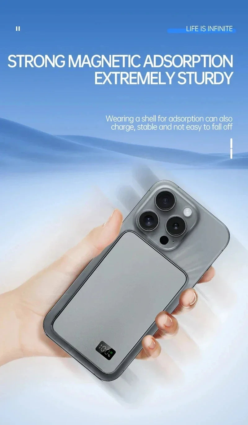 500000mAh Wireless Power Bank Portable Ultra-thin CCC Certified Magnetic Super Fast Charging Electronic Display For MagSafe 2026