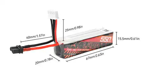 BETAFPV LAVA 2S/3S/4S 550mAh 75C Battery XT30 (2PCS) for Pavo20 Pro Pavo Pico Meteor85 HD
