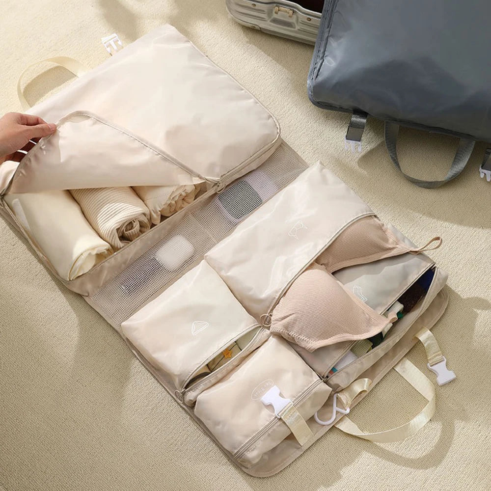 6-in-1 Folding Travel Storage Bag, Portable Luggage Organizer, Multifunctional Clothing Sorting Bag, Travel Bag