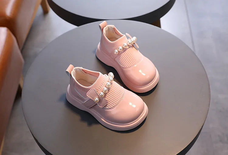 Toddlers Girls Casual Shoes Beading Princess Kids Flats Stretch Fabric Slip-on Fashion Children Shoes Spring Autumn Brand New