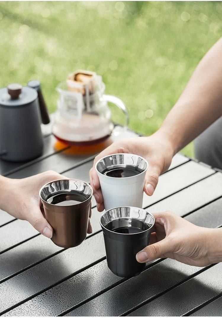 80/160/250ml Outdoor Camping Espresso Mug Thickened 304 Stainless Steel Double Wall Insulation Coffee Cup Tea Cup