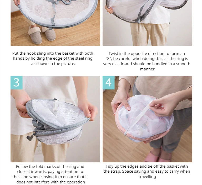 Foldable double-layer clothesline socks sweater socks artifact clothesline flat mesh bag clothesline drying net 1PC