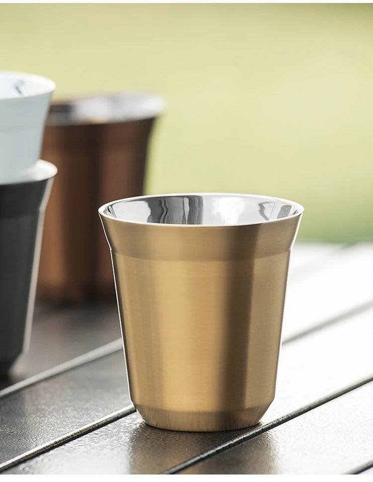 80/160/250ml Outdoor Camping Espresso Mug Thickened 304 Stainless Steel Double Wall Insulation Coffee Cup Tea Cup