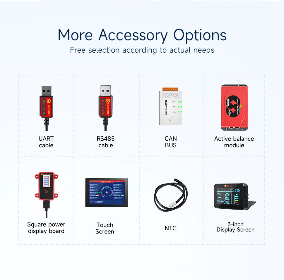 DALY BMS Smart WIFI BMS 4S 12V 8S 24V 16S 48V 80A 100A 1A Active Balancer Built In Bluetooth RS485 CANBUS for Lifepo4 Li-ion LTO
