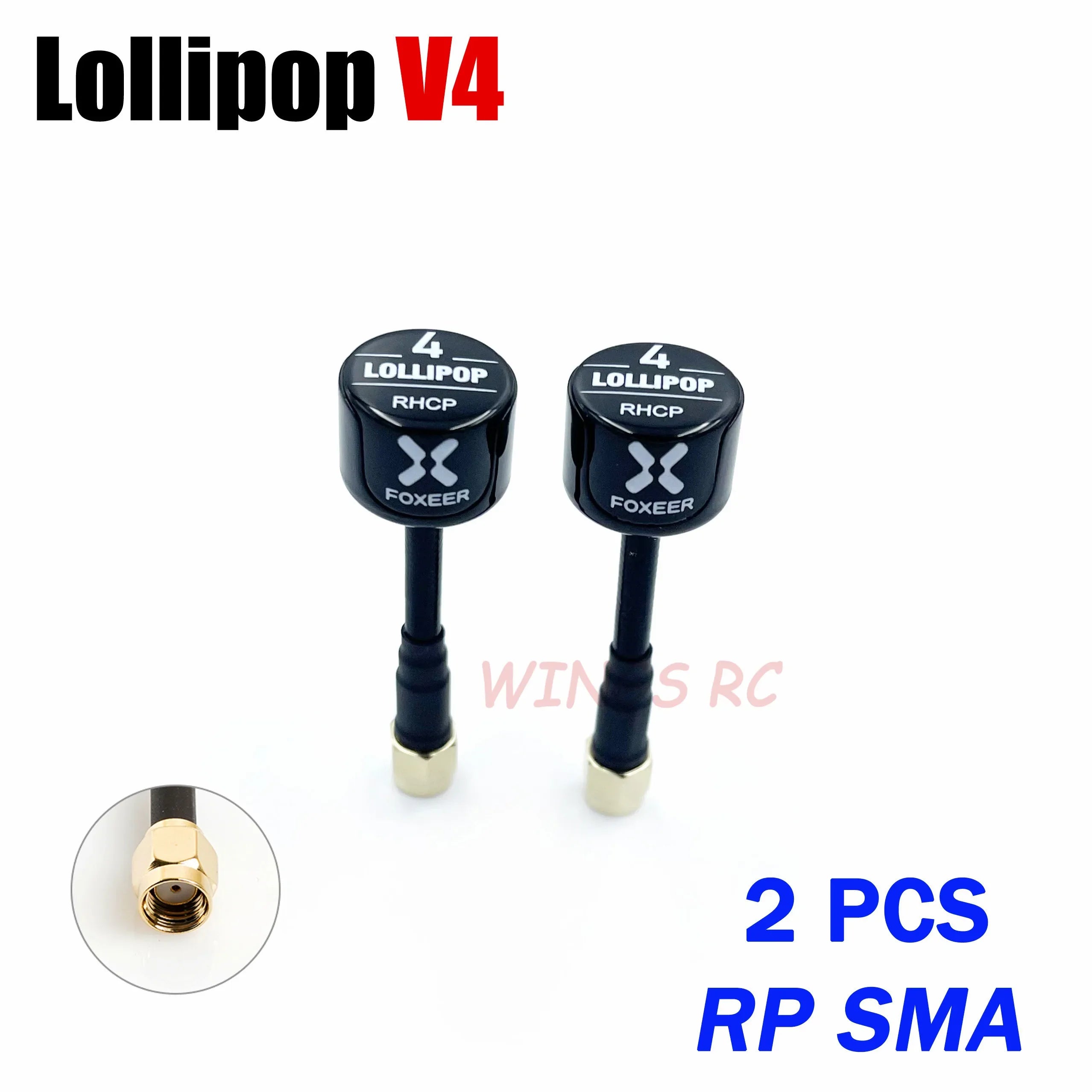 Foxeer Antenna Lollipop 4 V4 FPV Antenna 5.8G 2.6Dbi Stubby RHCP SMA RPSMA UFL Straight/Angle MMCX 7.2g For FPV RC Racing Drone