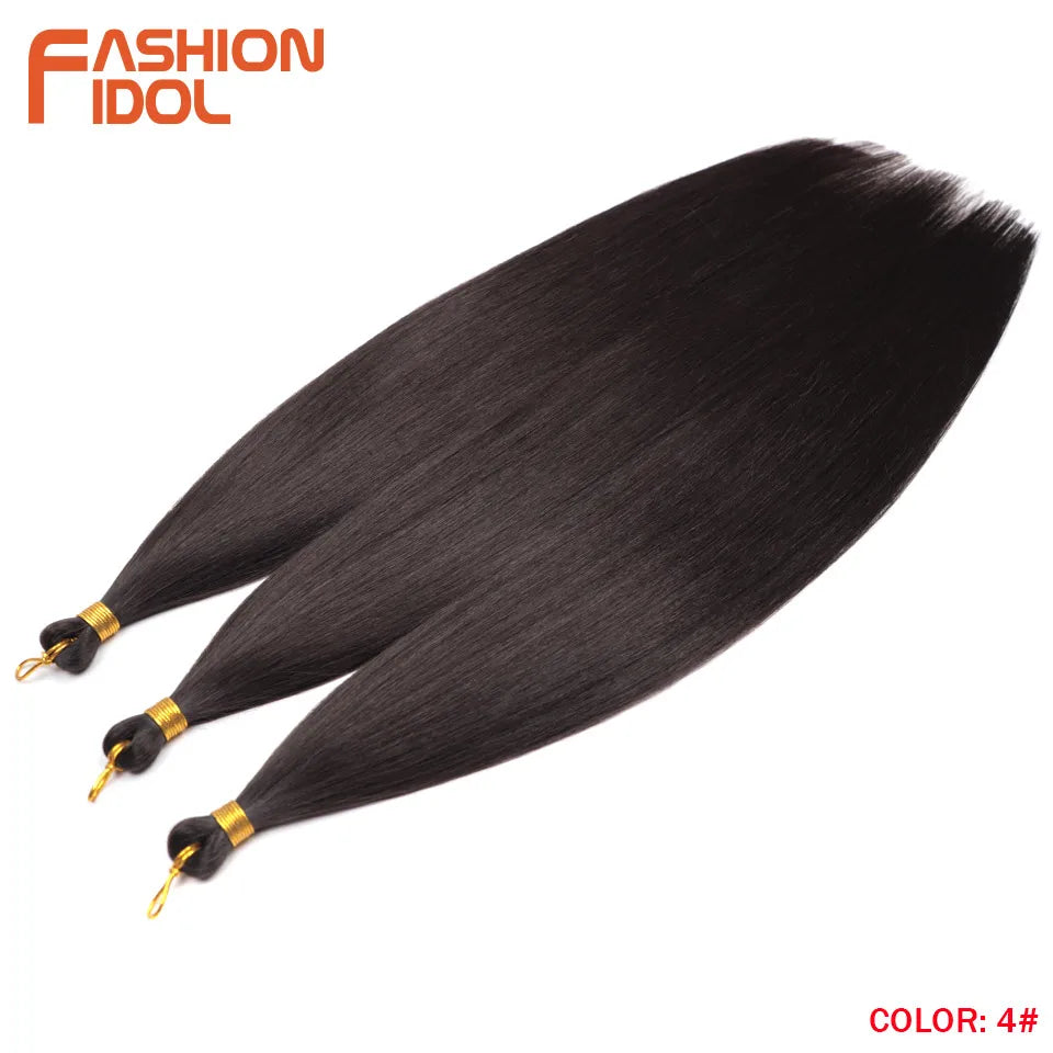 28" 3PCS 300g Ariel Straight Pony Hair Bundles Crochet Braids Hair Synthetic Braiding Hair Ombre Blonde Crochet Hair Extensions