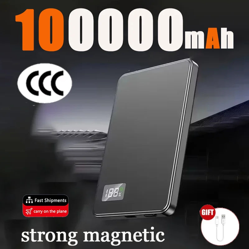 500000mAh Wireless Power Bank Portable Ultra-thin CCC Certified Magnetic Super Fast Charging Electronic Display For MagSafe 2026