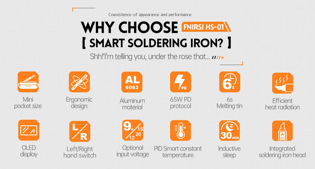 HS-01 Smart Soldering Iron PD 65W Adjustable Constant Temperature Fast Heating Portable