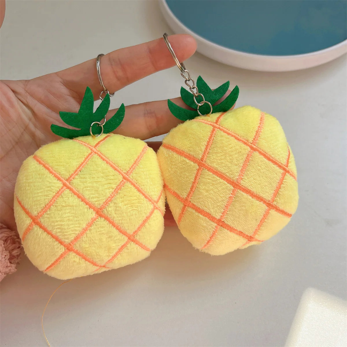 1-10pcs Cartoon Plush Banana Keychain on Backpack Hairy Kawaii Banana Pendant for Women Men Kid Toy Doll Key Chain Bag Car