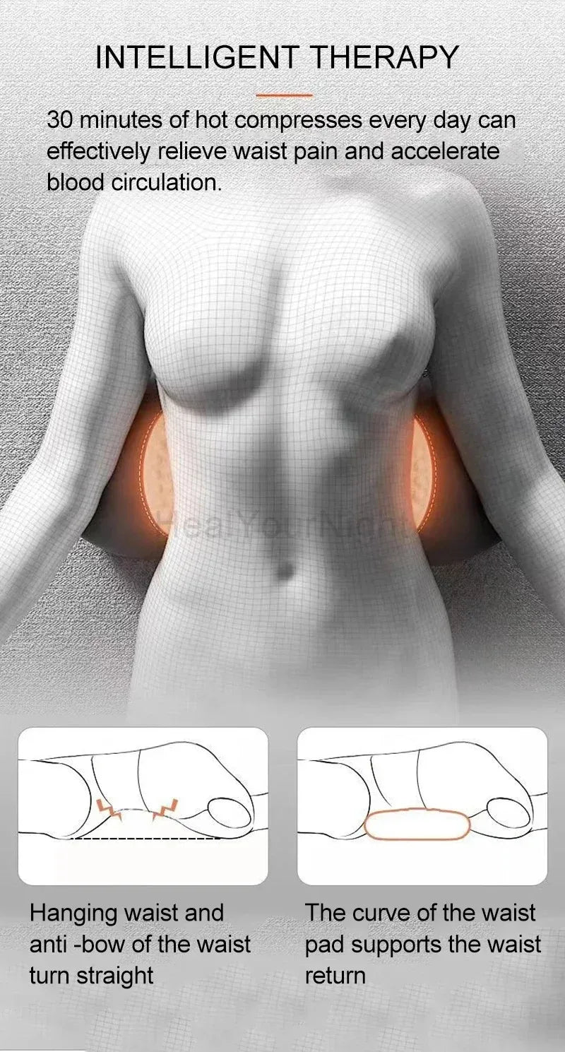 Waist Pillow Sleeping Back Protection Pad Electric Massage Lying Flat Waist Relief Waist Support Heating Vibrating Back Massager