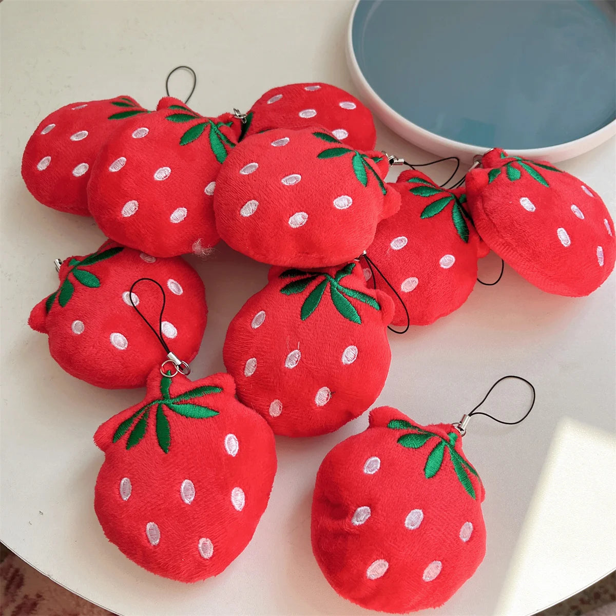 1-10pcs Cartoon Plush Banana Keychain on Backpack Hairy Kawaii Banana Pendant for Women Men Kid Toy Doll Key Chain Bag Car