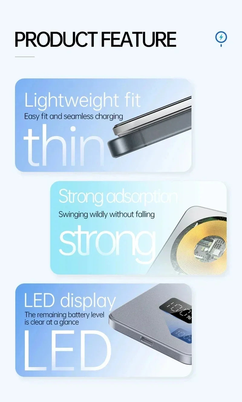 500000mAh Wireless Power Bank Portable Ultra-thin CCC Certified Magnetic Super Fast Charging Electronic Display For MagSafe 2026
