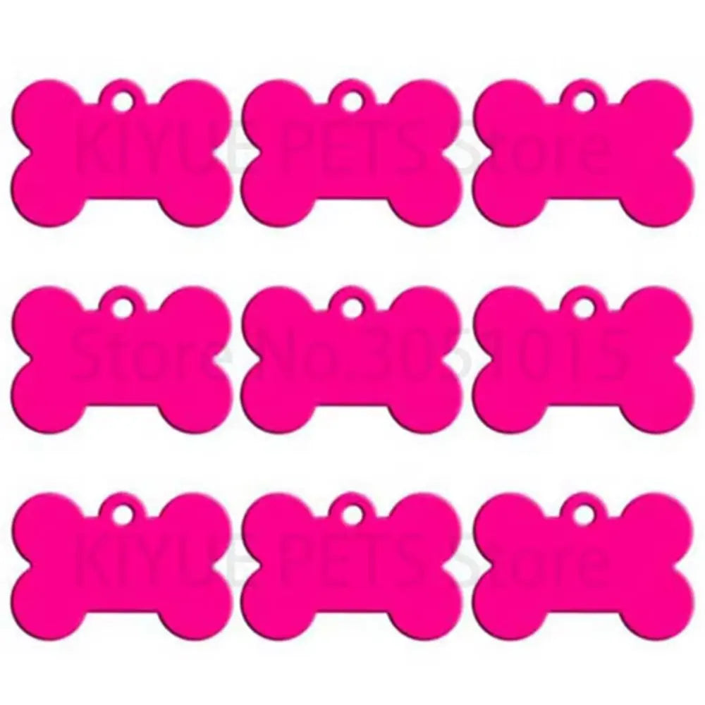 Wholesale 20pcs Bone Double Sides Personalized Dog ID Tags Aluminum Customized Cat Puppy Name Phone No.  Tags Plate Keyrings