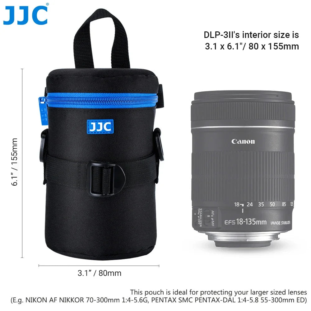 JJC Luxury Camera Lens Bag Pouch Case for Canon Lens Nikon Sony Olympus Fuji DSLR Photography Accessories Shoulder Bag Backpack